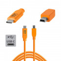 TetherPro USB-C to 2.0 Mini-B 5- Pin 4.6m Orange