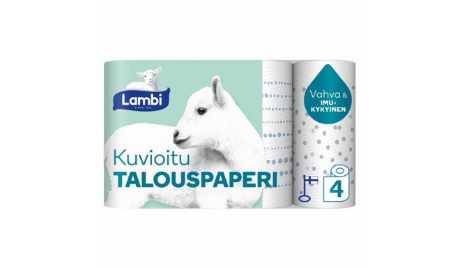 Rullkäterätt  Lambi 3-kihiline, mustriga, 4rulli/pk