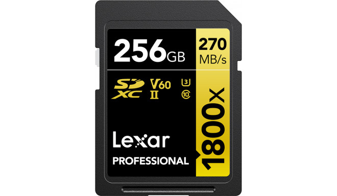 Lexar карта памяти SDXC 256GB Professional 1800x UHS-II U3 V60