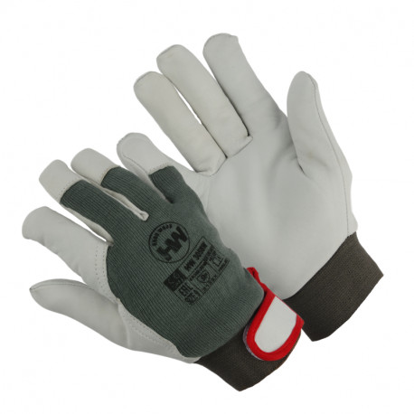 Hard Work töökindad fliisvoodriga kitse pindnahk/riie krõpsuga 3058W 11