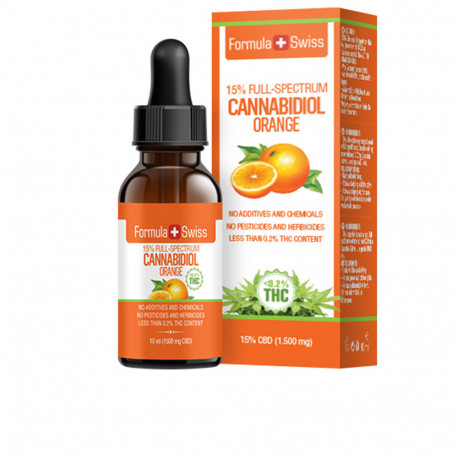 FORMULA SWISS CANNABIDIOL drops 15% CBD orange oil 1500mg