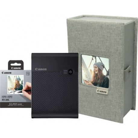 Canon photo printer + photo paper Selphy Square QX10 Premium Kit, black