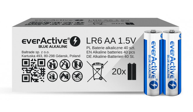 BATTERIES LR6/AA BLUE A LKALINE 40 PCS