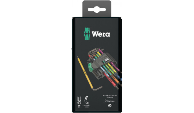 Wera TORX® L-atslēgu komplekts, daudzkrāsainas BO atslēgas pret-viltojumu TORX® skrūvēm