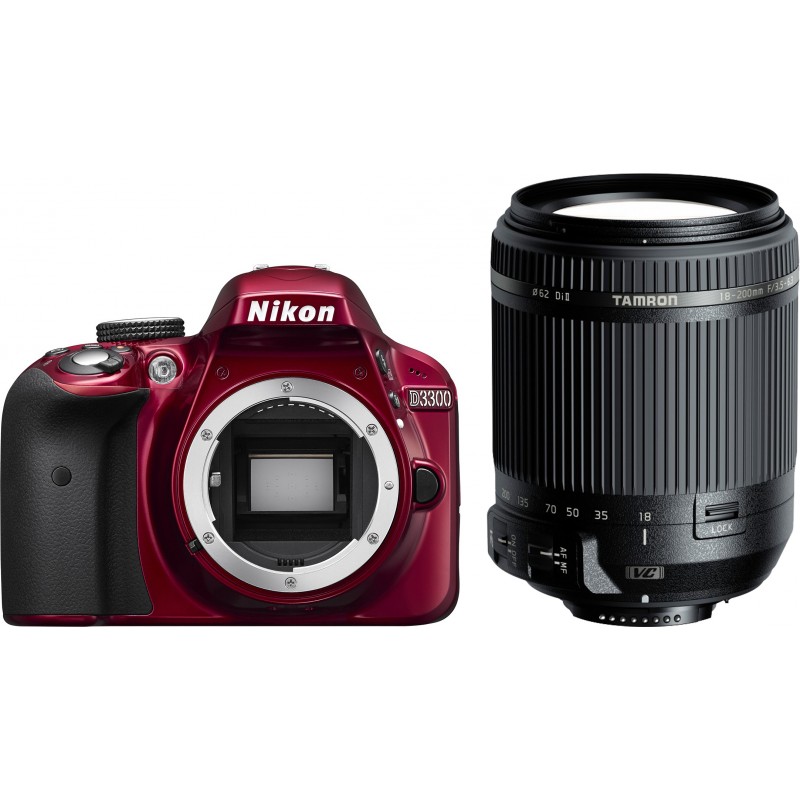 Nikon D3300 + Tamron 18-200mm VC, punane