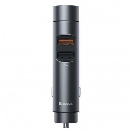 Baseus Bluetooth 5.0 FM Transmiter car charger 2x USB 3 A 18 W PPS Quick Charge 3.0 AFC FCP dark gre