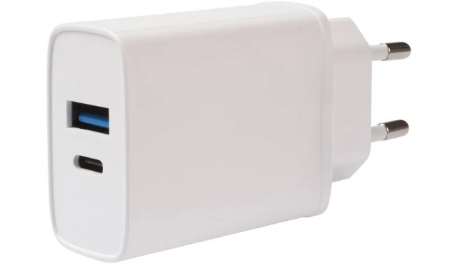 Vivanco адаптер питания USB-A/USB-C PD3 20W, белый (62401)