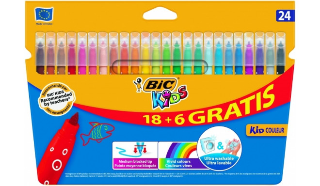 BIC Felt tip pens KIDS COULEUR, 24 colours 103240