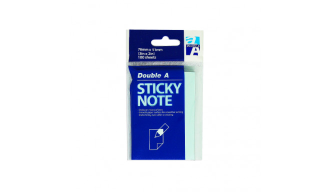 Double A Sticky notes Blue 76x51 mm, 100 sheet