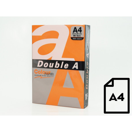 Colour paper Double A, 80g, A4, 500 sheets, Saffron