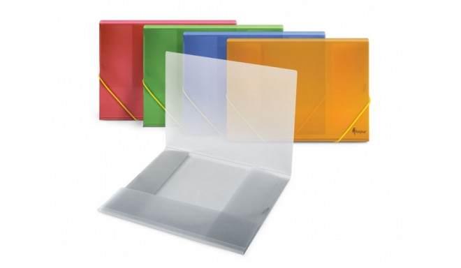 Folder with rubbers Forpus, A4, plastic, capacity 150 sheets, transparent