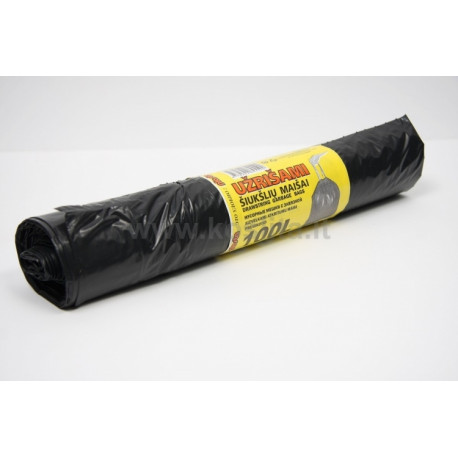 Drawstring Trash Bags, 100l/10pcs., 35 mikr.