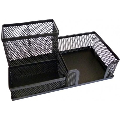 Pencil holder FORPUS, 3 compartments, black