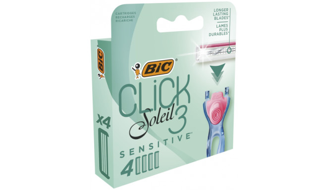 BIC Skustuvo keičiamos galvutės SOLEIL CLICK SENSITIVE (4 vnt.)