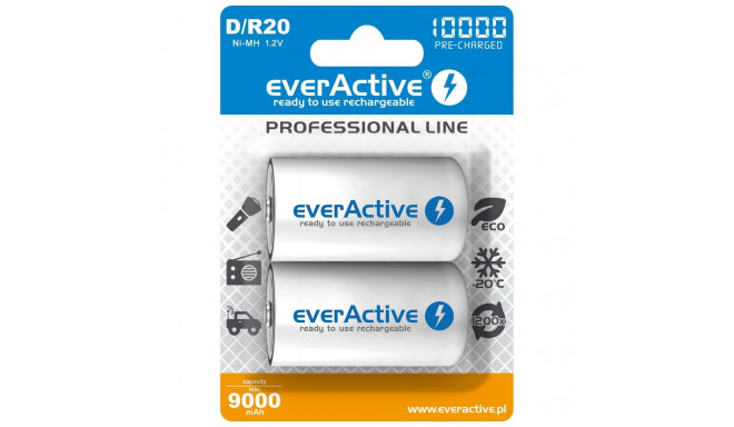 everActive battery R20/D Ni-MH 10000mAh 2pcs