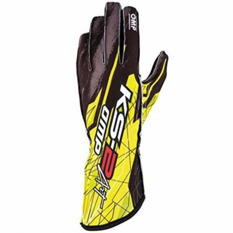 Karting Gloves OMP KS-2 ART Suurus M Kollane