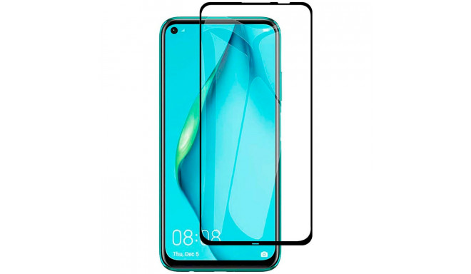 Fusion Full Glue 5D Tempered Glass Aizsargstikls Pilnam Ekrānam Huawei P40 Lite Melns