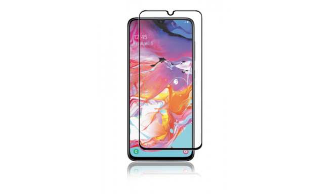 Fusion Full Glue 5D Tempered Glass Aizsargstikls Pilnam Ekrānam Samsung A705 Galaxy A70 Melns