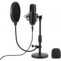 Tracer Studio Pro USB mikrofon mängude / taskuhäälingusaadete / voogesituste jaoks + hoidik, popfilt