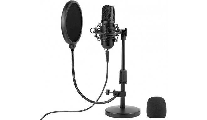 Tracer Studio Pro USB mikrofon mängude | taskuhäälingusaadete | voogesituste jaoks + hoidik, popfilt