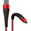Fusion Fishbone USB-A kuni Lightning kaabel 30W / 3A / 1,5m punane