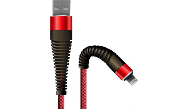 Fusion Fishbone USB-A to Lightning cable 30W | 3A | 1.5m red