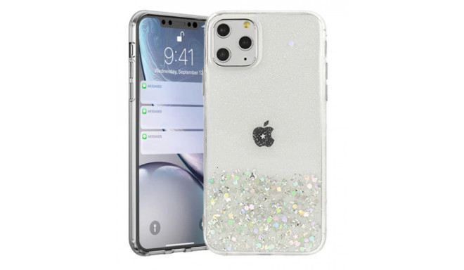 Fusion glue glitter silikona aizsargapvalks Apple iPhone 13 Pro Max caurspīdīgs