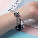 Fusion Metal Bracelet rihm kellaks Xiaomi Mi Band 3 / 4 / 5 / 6 hõbedane