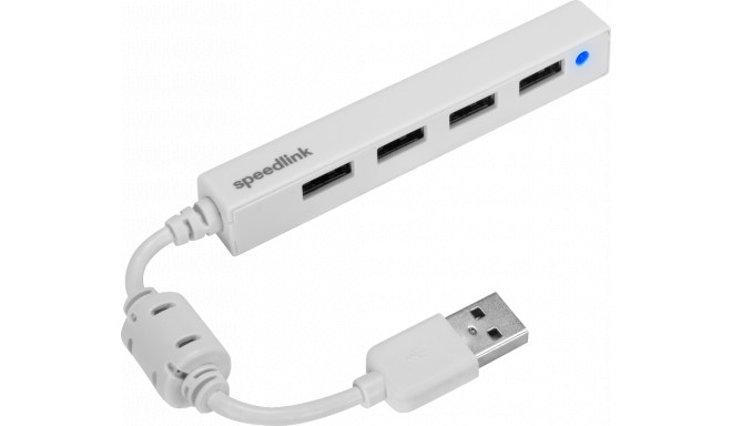 Speedlink USB sadalītājs Snappy Slim 4-port USB 2.0 Passive, balts (SL-140000-WE)