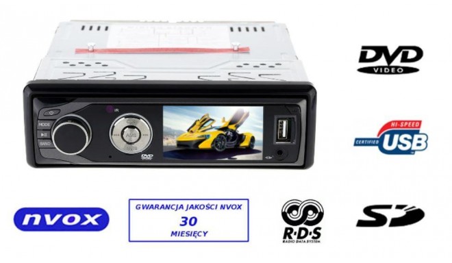 Car radio LCD 3 "inch with DVD USB SD RED