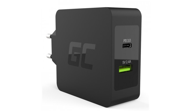 Green Cell - Ładowarka USB-C 45W PD z przewodem USB-C i dodatkowym portem USB