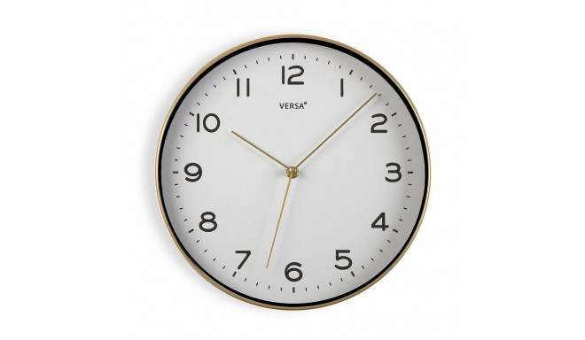 Wall Clock Versa White Golden Quartz 30,5 x 4,3 x 30,5 cm