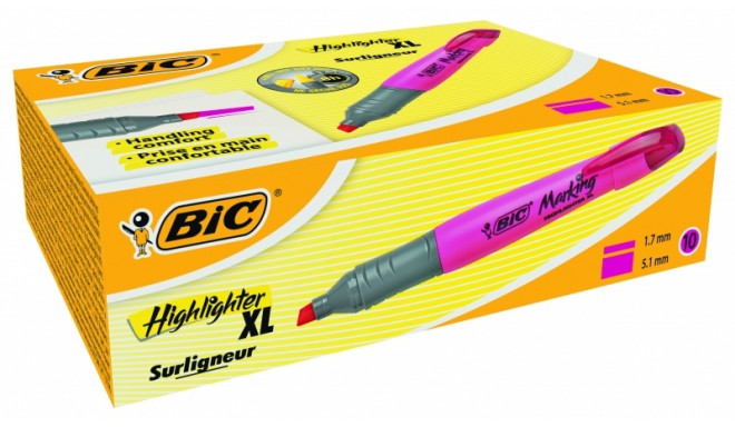 BIC Highlighter XL 2-5 mm, pink, Box 10 pcs. 247130