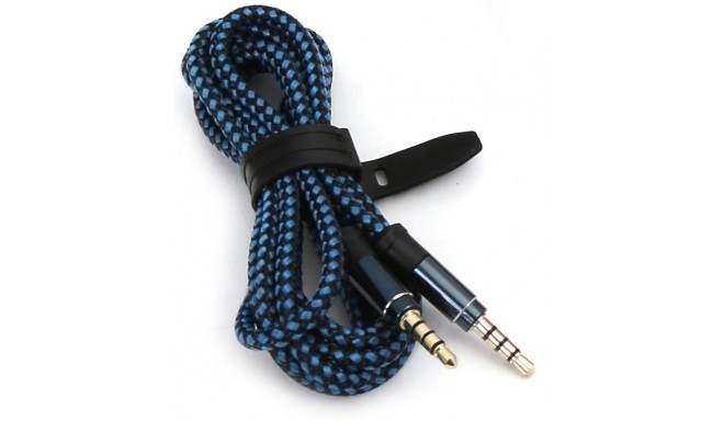 Omega kabelis 3,5mm - 3,5mm 1m appīts, zils (43465)