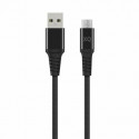 USB-kaabel MicroUSB otsikuga, 2m, vastupidav, must, Xqisit