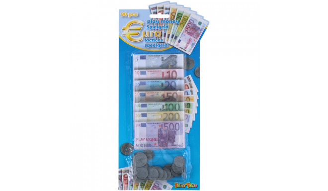 Eddy Toys - Banknoty i monety EUR do zabawy / gier 90 szt.