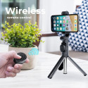 Combo selfie stick with tripod and remote control bluetooth black SSTR-12