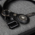 Crong Leather Case with Key Ring - Leather keyring for Apple AirTag (black)