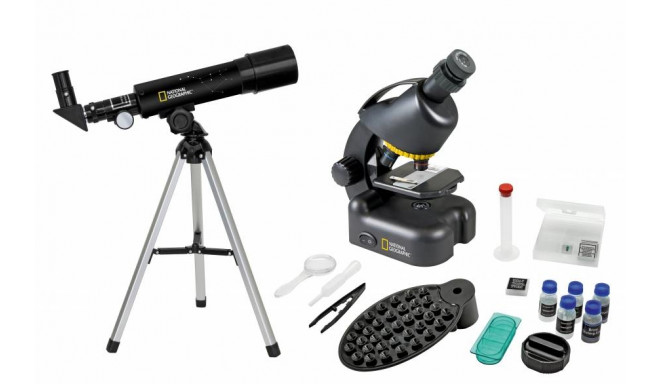 Compact telescope and microscope set