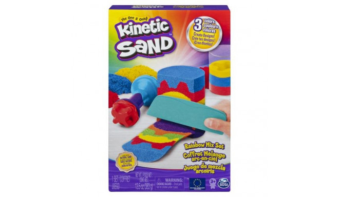 Kinetic Sand , Rainbow Mix Set with 3 Colors of (13.5oz) and 6 Tools, Play Sand Sensory Toys for Kid