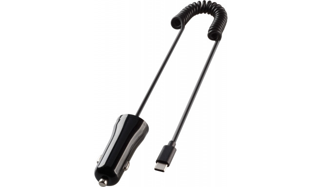 Vivanco autolaadija USB-C 12W 1m, must (62785)