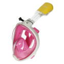 Caruba Full Face Snorkel Mask Dual Air   Afneembaar + Action Cam Mount (Roze   S / M)