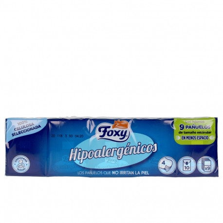 FOXY HIPOALERGENICOS pañuelos 10 x 9 u