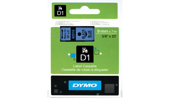 DYMO D1 lint 9mm x 7m / must sinisel (40916 / S0720710)