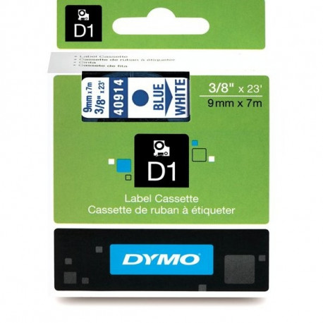 DYMO D1 lint 9mm x 7m / sinine valgel (40914 / S0720690)