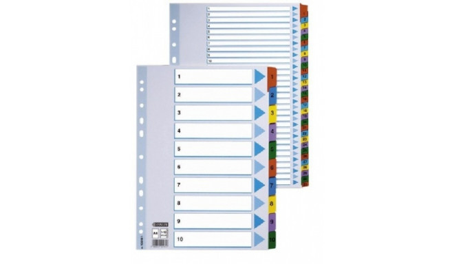 Divider Esselte Mylar, A4, numbers 1-12, color