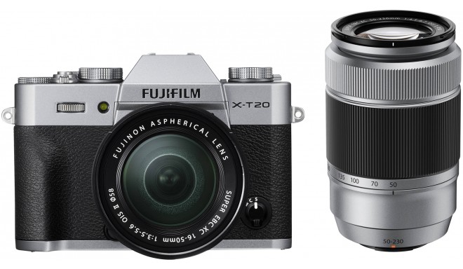 Fujifilm X-T20 + 16-50 мм + 50-230 мм Кит, серебристый