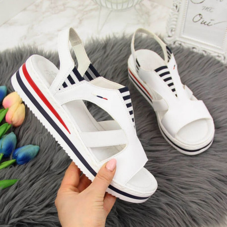 Rieker W V02Y5 wedge sandals white (38)