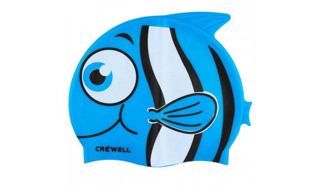 Crowell Nemo-Jr-blue silicone swimming cap