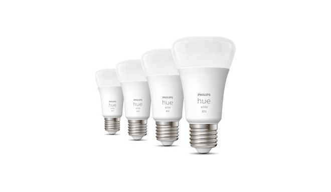 Philips Hue E27 pack of four 4x800lm 60W - White Amb.